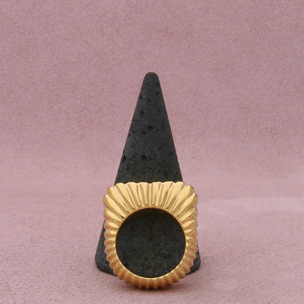 ivi los angeles sterling silver 18k gold plate gaia signet ring size 6